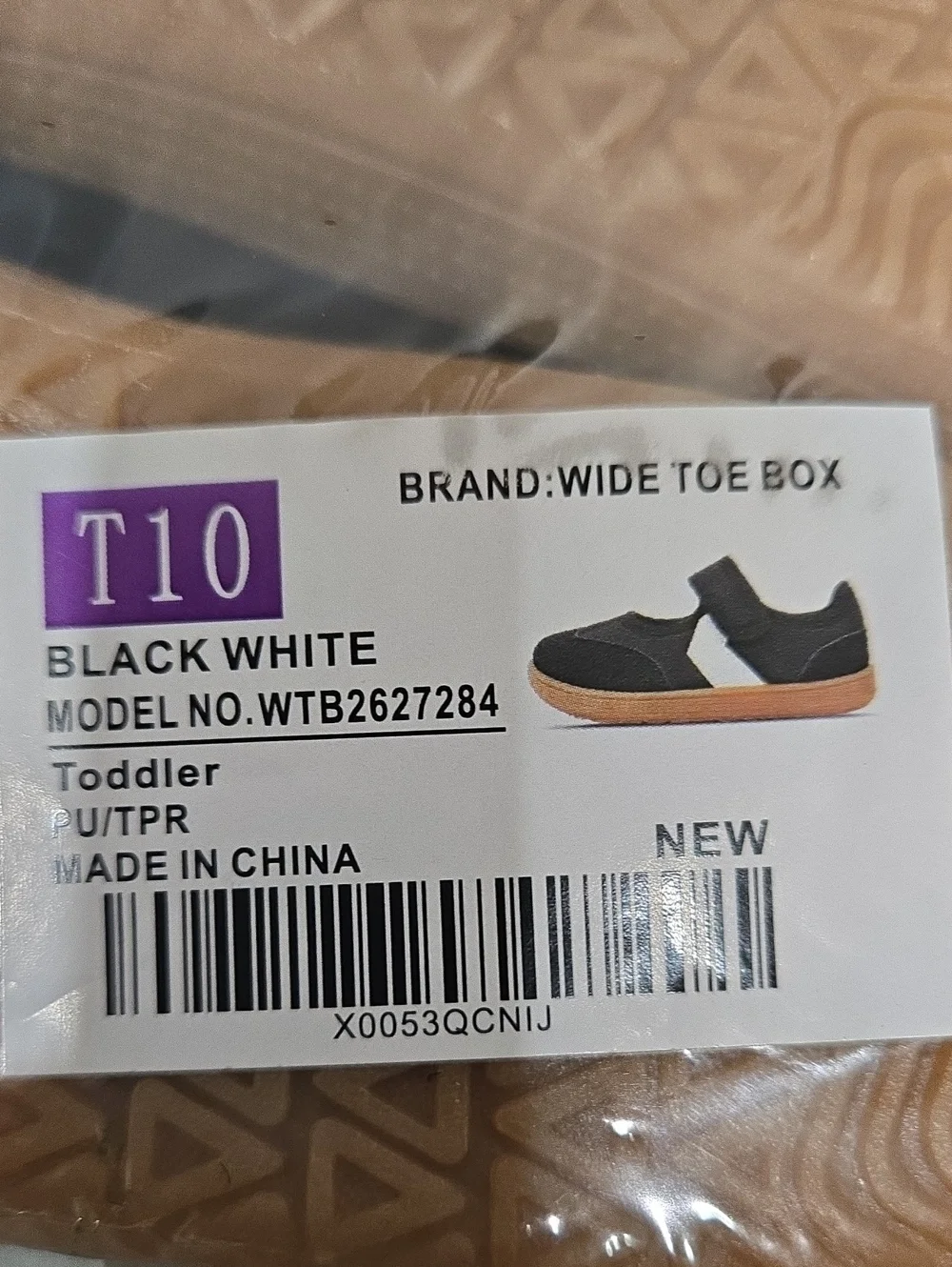 Toddler Black White Slip-On Shoes - Size T10